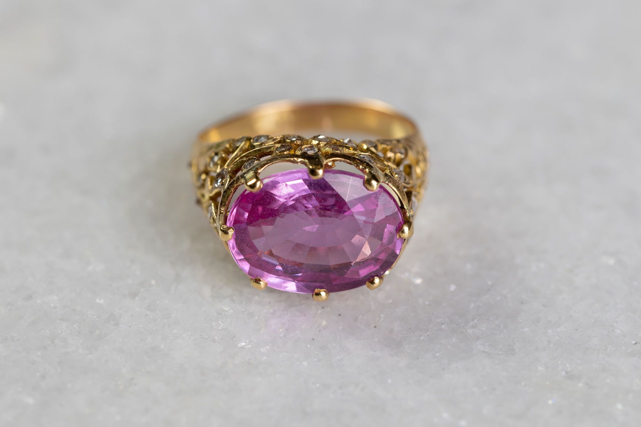 vintage-pink-sapphire-cushion-cut-ring