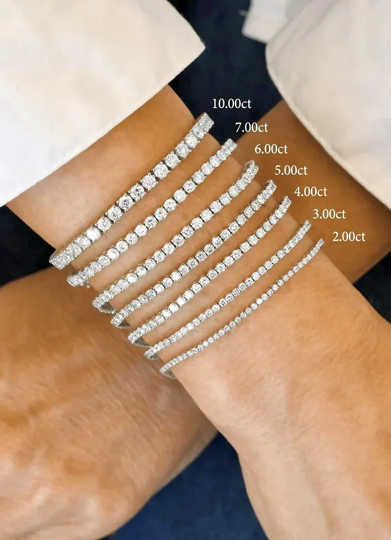 Radiant Perfection: The Round Diamond Straight Line Bracelet