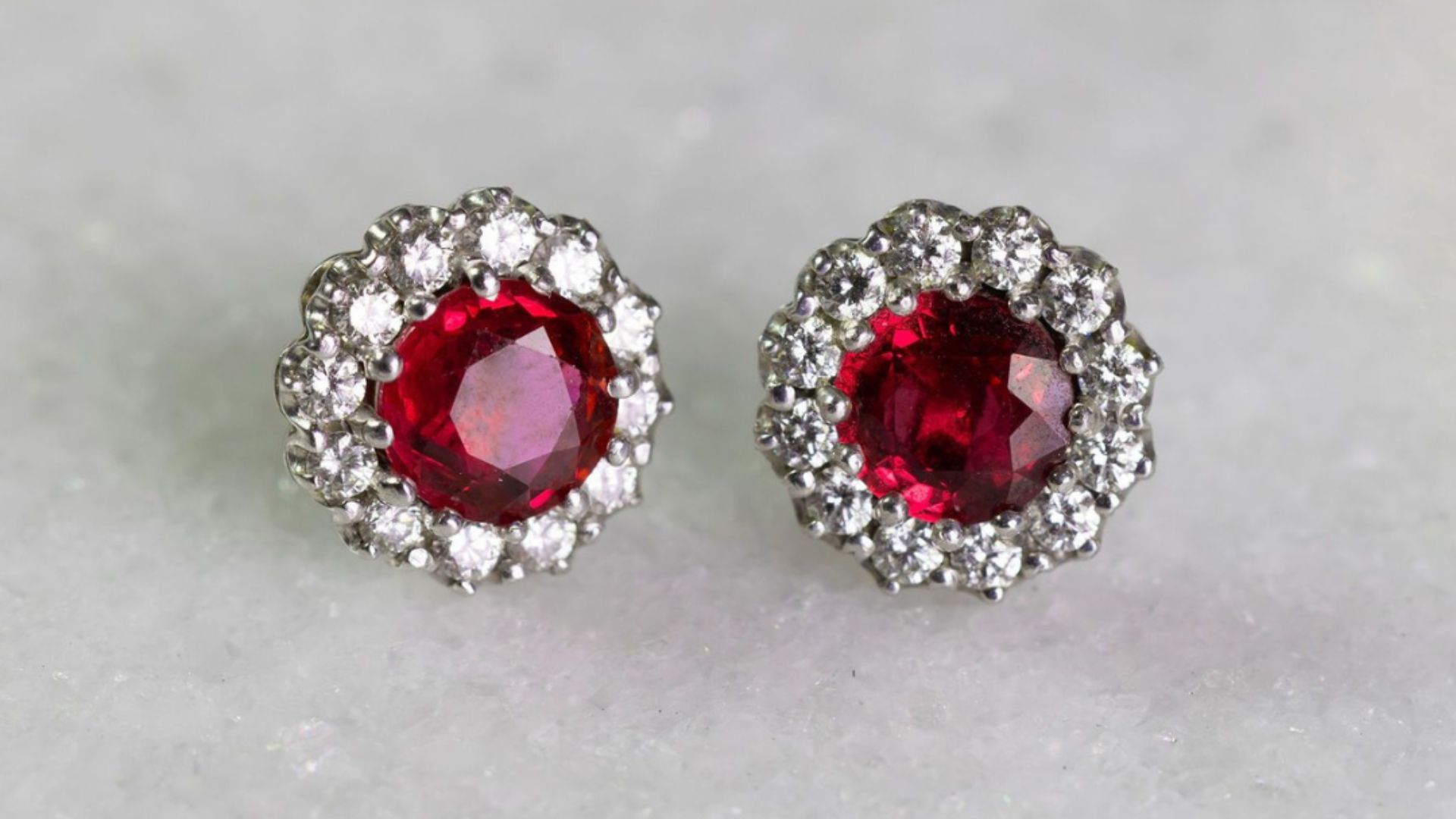 Ruby and diamond earrings