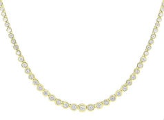 ROUND BEZEL GRADUATED SET NECKLACE BAND