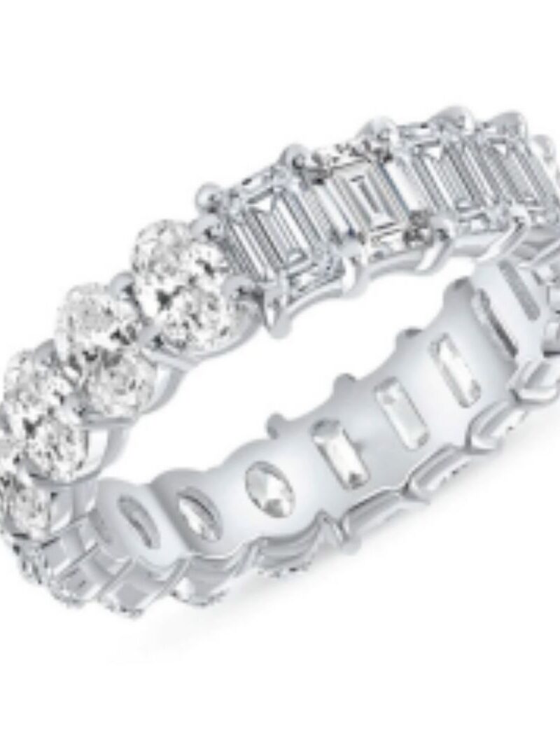 HALF OVAL - EMERALD CUT ETERNITY BAND