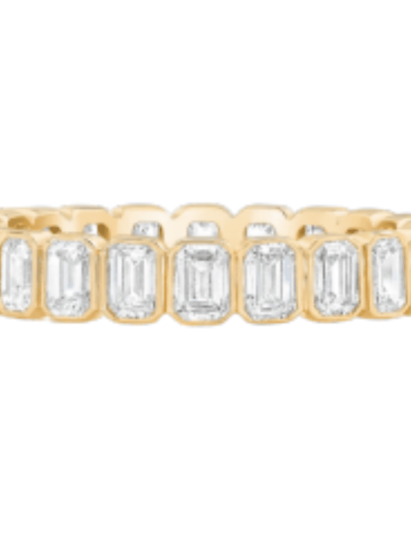 EMERALD CUT BEZEL ETERNITY BAND