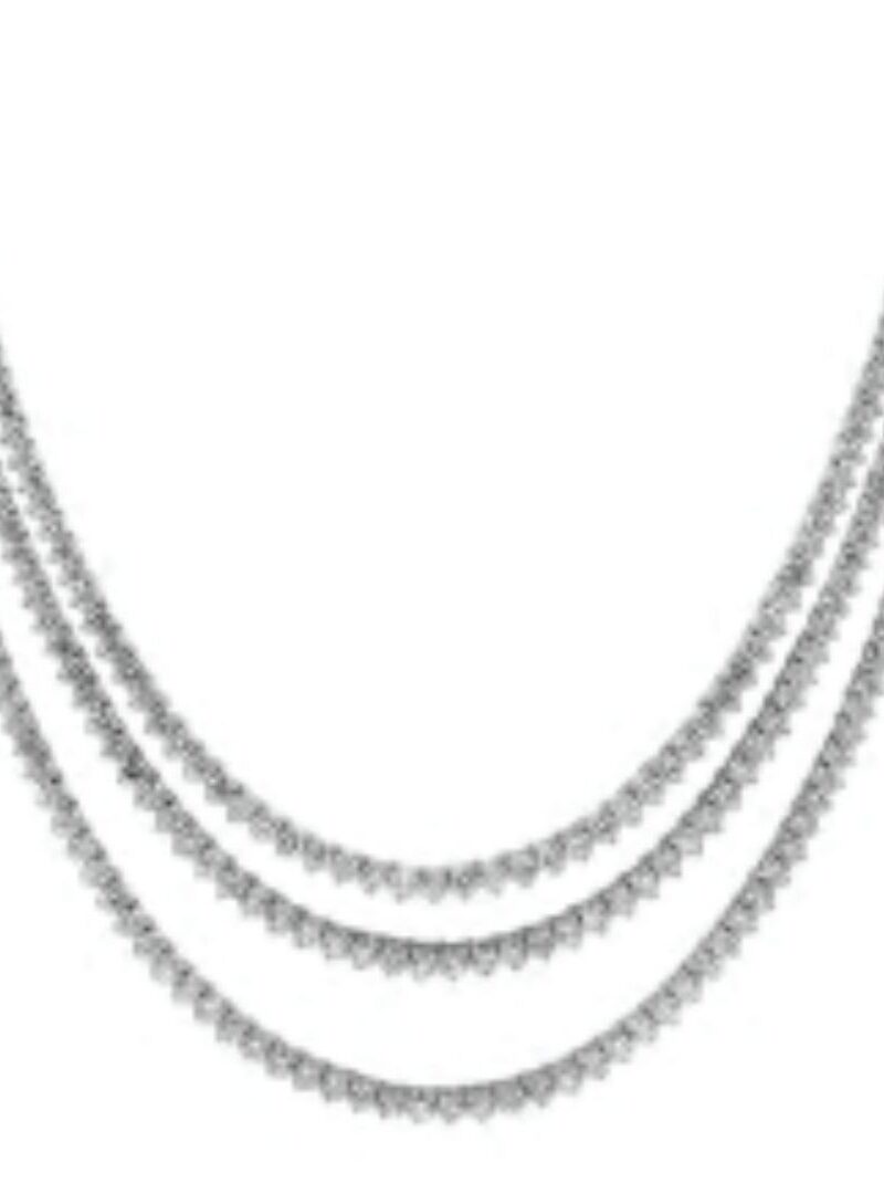 THREE ROW TENNIS NECKLACE