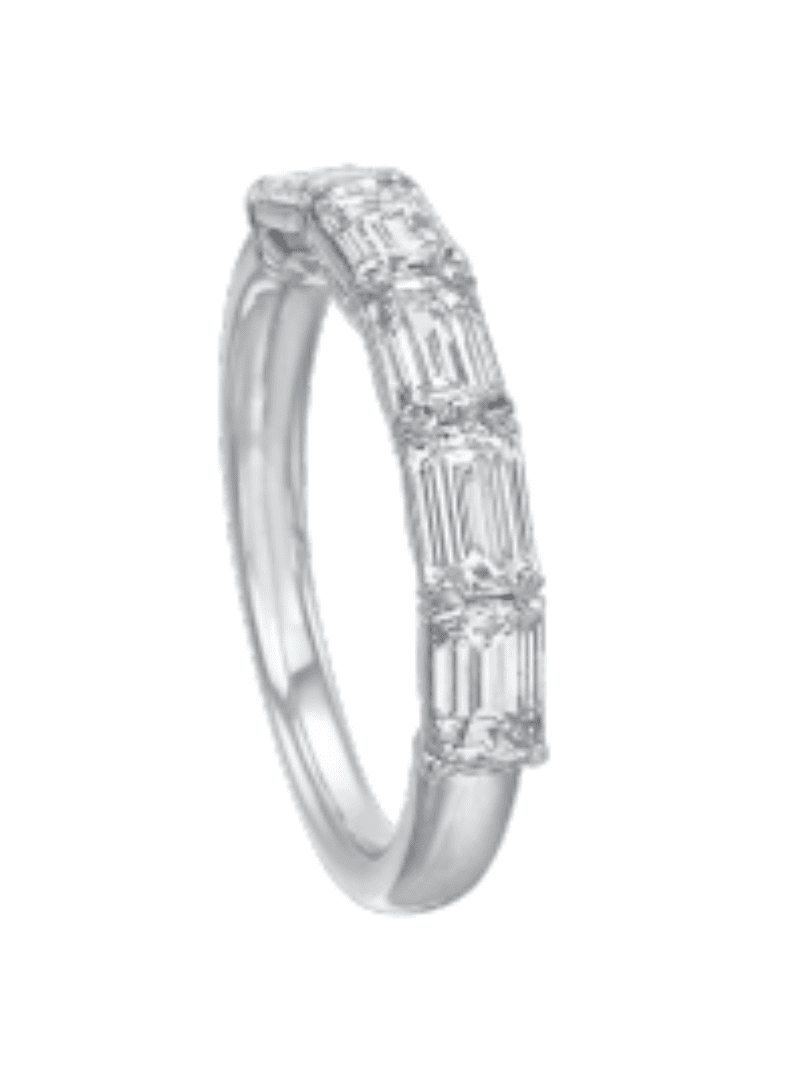 EMERALD  CUT EAST - WEST HALF ETERNITY BAND